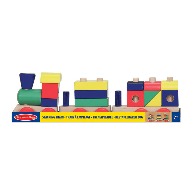 Stapelzug-Spielset für Kleinkinder, bunte Holzbausteine