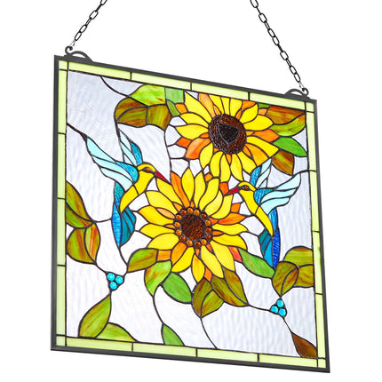 Stained Glass Window Panel, Tiffany Style, 502 x 520 mm