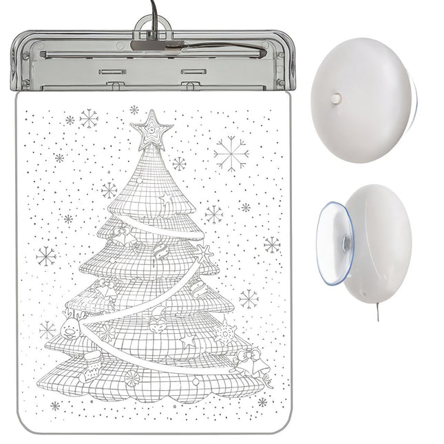 Buntglas LED 3D-Weihnachtsbaum 