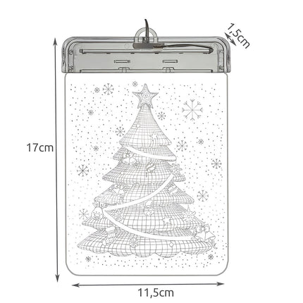 Buntglas LED 3D-Weihnachtsbaum 