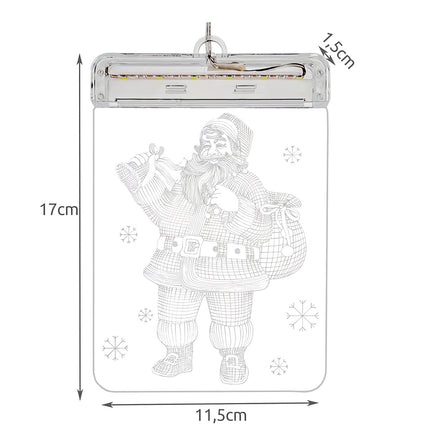 Stained glass LED 3D- Santa