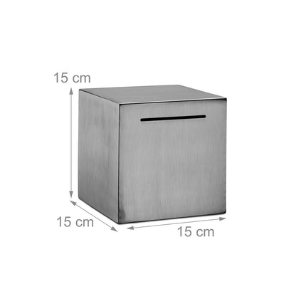 Sparbüchse aus rostfreiem Stahl, bruchsicher, sicheres Sparen