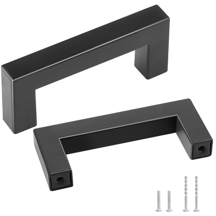Stainless Steel Cabinet Pulls, 10 Pack, 3 Inch, Matte Black