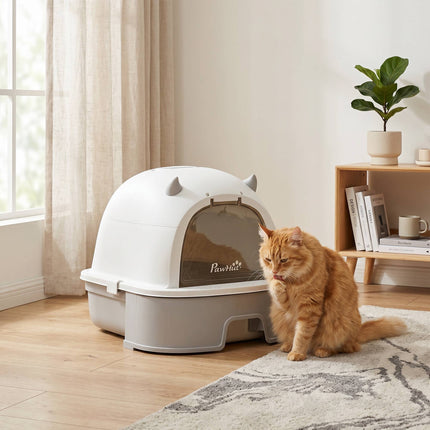 Stainless Steel Cat Litter Box with Removable Lid & Filters