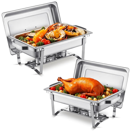 Stainless Steel Chafing Dish Set, 8 Qt, 2 Pack