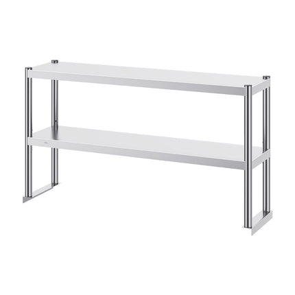 Stainless Steel Double-Tier Overshelf, 12 x 48 In