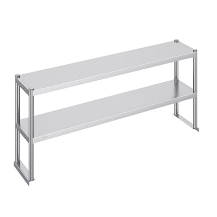 Stainless Steel Double-Tier Overshelf, 12 x 60 In Adjustable