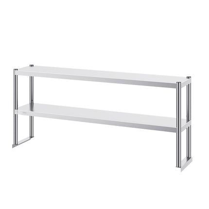 Stainless Steel Double-Tier Overshelf, 12 x 60 In Adjustable