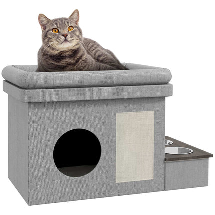 Futternäpfe aus Edelstahl, 2 Näpfe, grau
