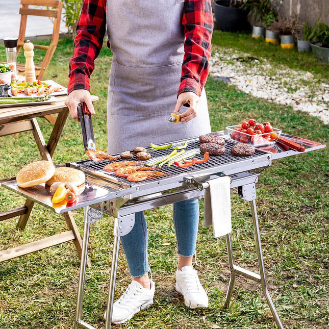 Faltbarer Holzkohlegrill aus Edelstahl ExelQ InnovaGoods