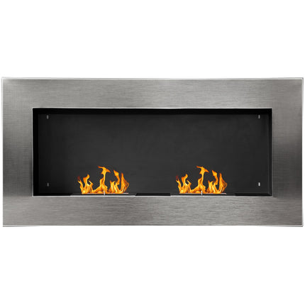 Edelstahl Wand-Ethanol-Kamin 110x54x14 cm
