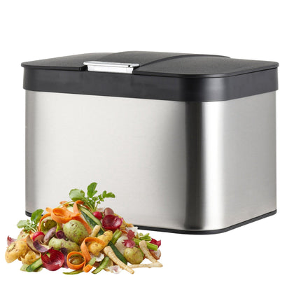 Stainless Steel Kitchen Compost Bin, 4.5L, Odour-Tight Lid
