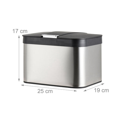 Stainless Steel Kitchen Compost Bin, 4.5L, Odour-Tight Lid