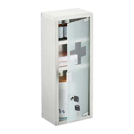 Medizinschrank aus Edelstahl mit Schloss, 3 Fächer