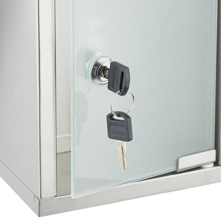 Medizinschrank aus Edelstahl mit Schloss, 3 Fächer