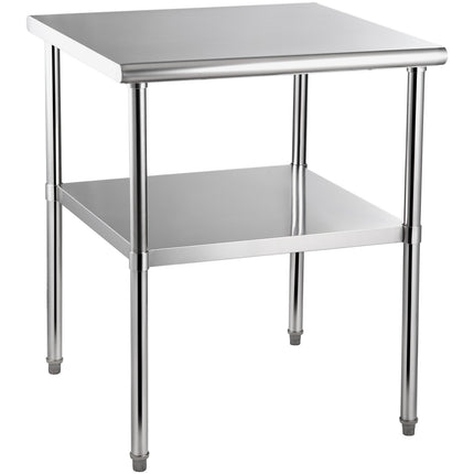 Stainless Steel Prep Table 30x30, Undershelf, 800 lb
