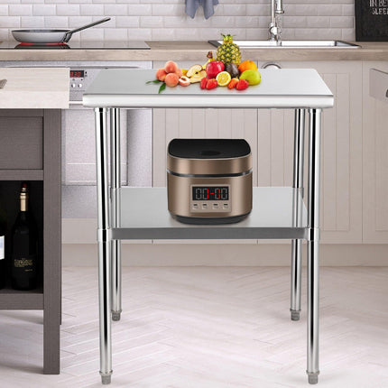 Stainless Steel Prep Table 30x30, Undershelf, 800 lb