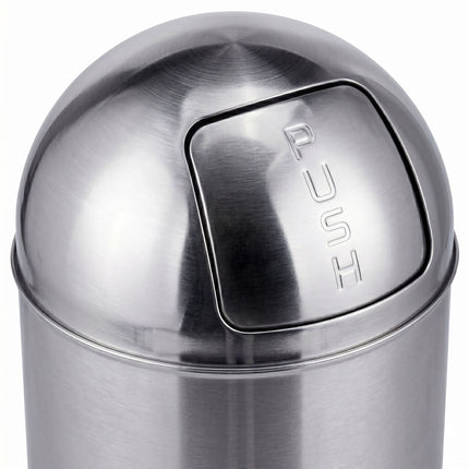 Stainless Steel Push-Lid Bin, 70L, Silver
