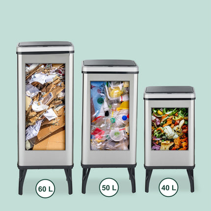Stainless Steel Sensor Bin with Bag Holder