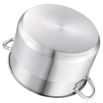 Stainless Steel Stock Pot 8 Qt, Glass Lid, Induction