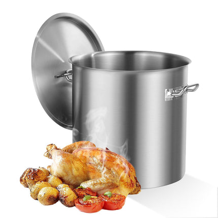 Stainless Steel Stockpot 53 Quart With Lid, Induction