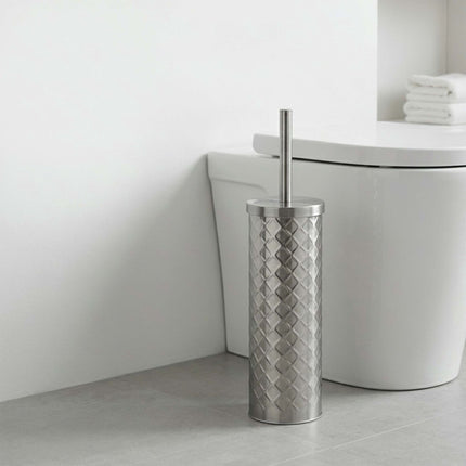 Toilettenbürsten-Garnitur aus Edelstahl mit Halter