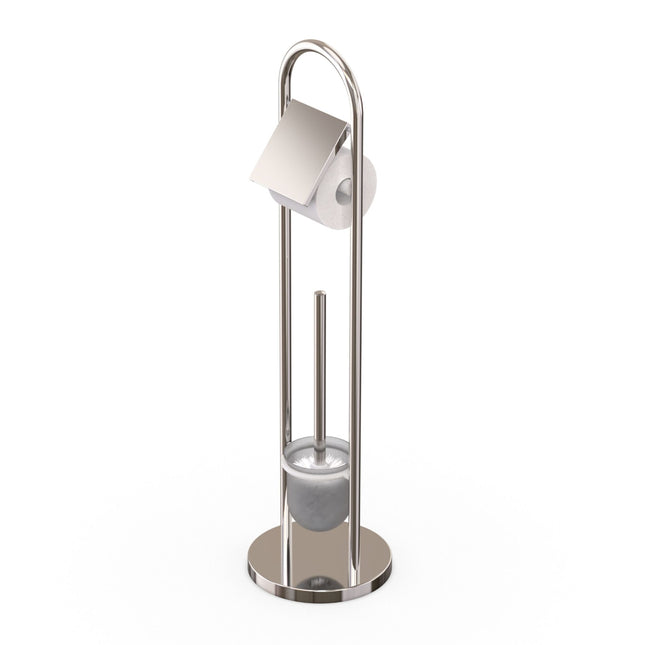 Stainless Steel Toilet Roll Holder and Brush Set