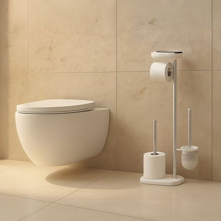 Stainless Steel Toilet Roll Holder with Shelf