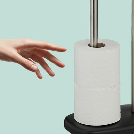 Stainless Steel Toilet Roll Holder with Shelf