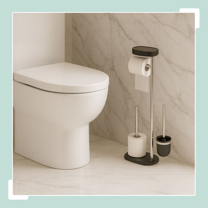 Stainless Steel Toilet Roll Holder with Shelf