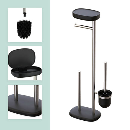 Stainless Steel Toilet Roll Holder with Shelf