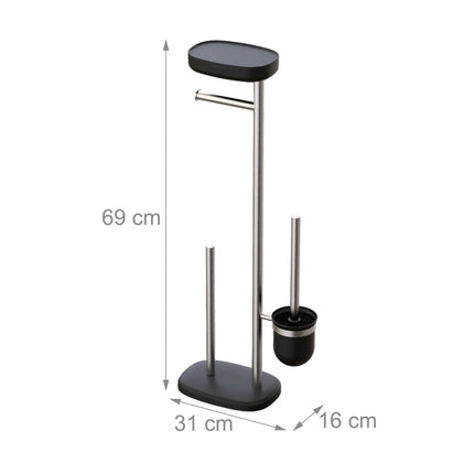 Stainless Steel Toilet Roll Holder with Shelf