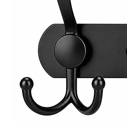 Stainless Steel Wall Coat Hook Rails, Set of 2, Black