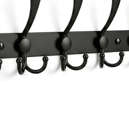 Stainless Steel Wall Coat Hook Rails, Set of 2, Black