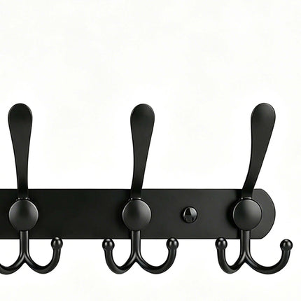 Stainless Steel Wall Coat Hook Rails, Set of 2, Black