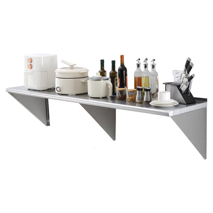 Stainless Steel Wall Shelf 72 x 18 in, 500 lb Capacity