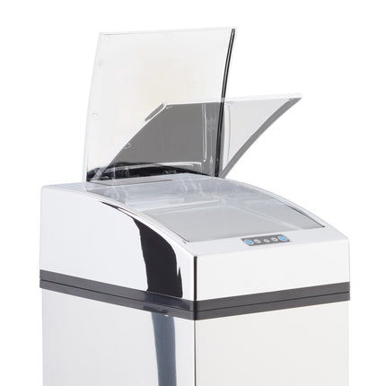 Edelstahl-Mülleimer mit Sensor
