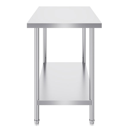 Stainless Steel Work Prep Table, 24 x 48 In, Adjustable Shelf