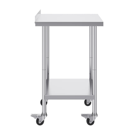 Stainless Steel Work Table 24x24x40, Casters, Adjustable Shelf