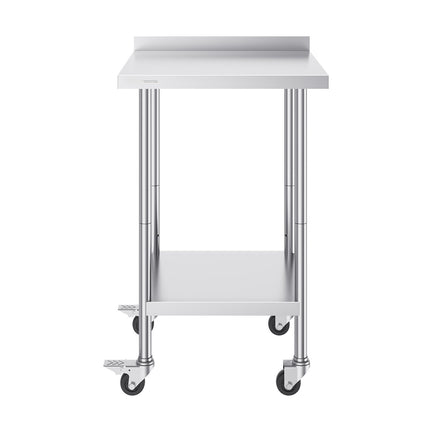 Stainless Steel Work Table 24x24x40, Casters, Adjustable Shelf