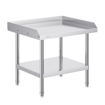 Stainless Steel Work Table 24x28x26 In, 3-Sided Backsplash