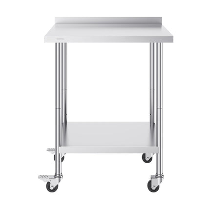 Stainless Steel Work Table 24x30x40, Casters, Adjustable Shelf