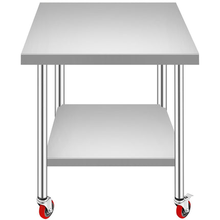 Stainless Steel Work Table 36x30, Wheels, 700 Lb Load