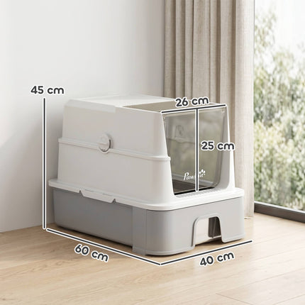 Stainless Steel XL Cat Litter Box with Lid & Scoop