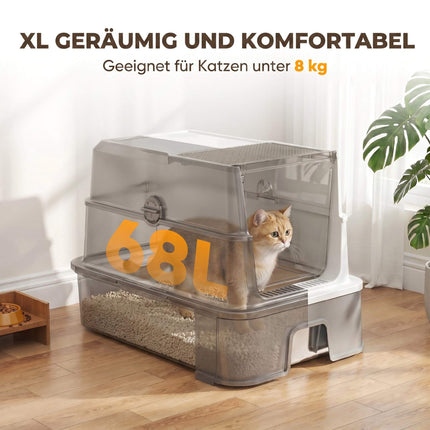 Stainless Steel XL Cat Litter Box with Lid & Scoop