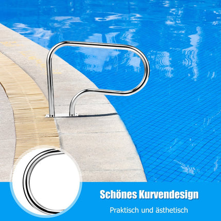 Stainless steel 304 pool handrail swimming pool ladder handrail entry ladder with base plate