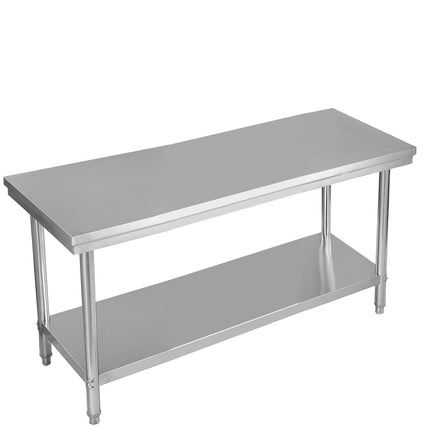 Table de cuisine en acier inoxydable, table de travail, table gastro, table en acier inoxydable 122x61x90cm