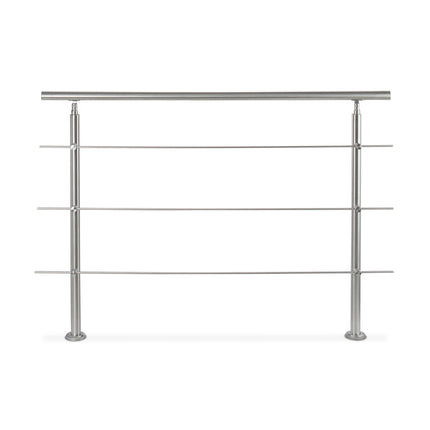 Edelstahl Treppengeländer 1,5m / 2 Pfosten / 3 Querstreben