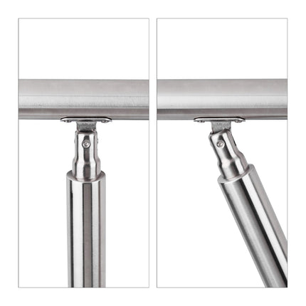 Edelstahl-Treppengeländer 1,5 m / 2 Pfosten / 0 Querstreben
