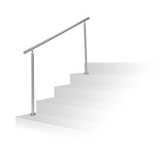 Edelstahl-Treppengeländer 1,5 m / 2 Pfosten / 0 Querstreben